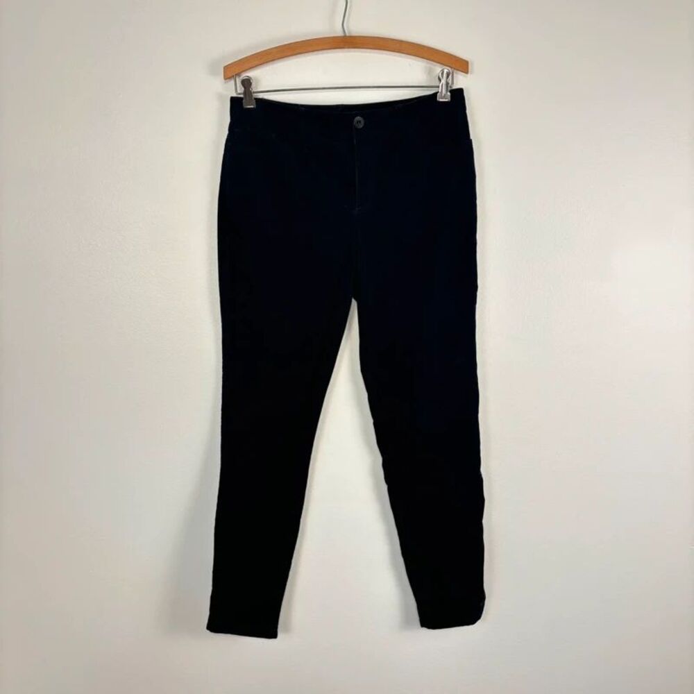 Peace Of Cloth Womens Pants 8 Black Corduroy Stretch Made In USA Straight Leg
